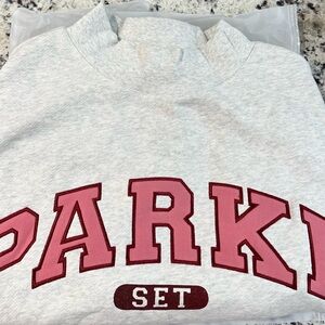 Parker Women's Gray Sweater with Pink Accents